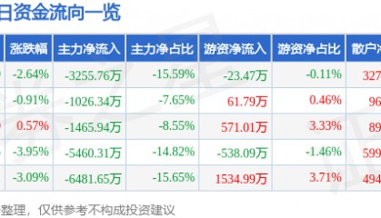 新力金融(600318)5月28日主力资金净卖出3255.76万元