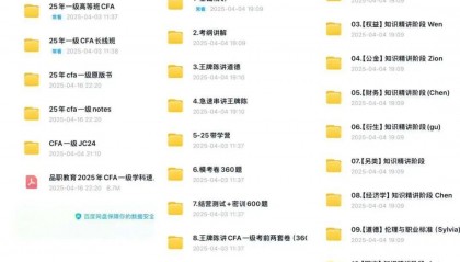 2025年CFA网课,特许金融分析师资料分享