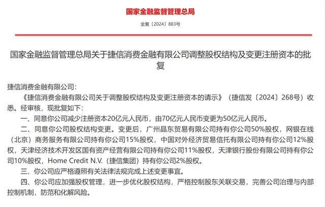 捷信消费金融股权变更获批！千亿京东金融“持牌”